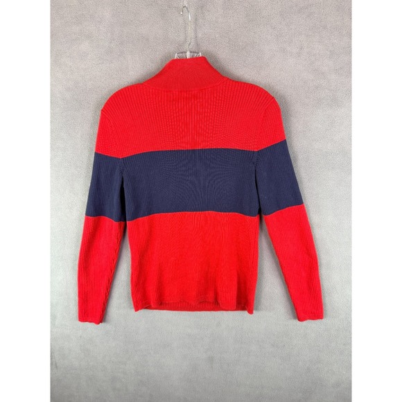 VTG Y2K Lauren Ralph Lauren Womens Sweater M Rib Chunky Knit 1/2 Zip Colorblock - Picture 5 of 8